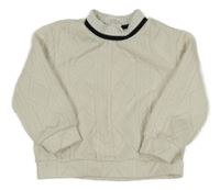 Smetanová vzorovaná mikina s proužkem Shein