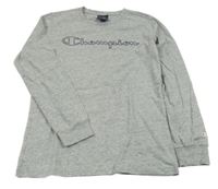 Šedé melírované triko s logem Champion