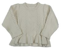 Smetanový vzorovaný svetr Shein