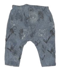 Modré tepláky se zvířátky a listy Next