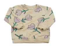 Béžová mikina s kytičkami Zara