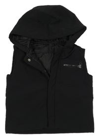 Černá šusťáková zateplená vesta s kapucí George