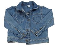 Modrá riflová crop bunda Tu