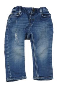 Tmavomodré teplákové rifle s prošoupáním H&M