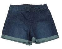 Tmavomodré elastické riflové kraťasy H&M