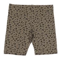 Světlehnědo-černé vzorované elastické kraťasy H&M