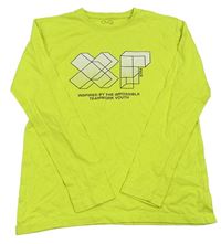 Limetkové triko s potiskem a nápisy OVS
