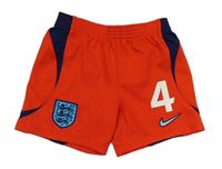 Červeno-tmavomodré sportovní fotbalové kraťasy England a číslem Nike