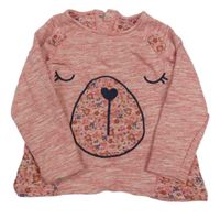 Růžová melírovaná mikina s čumáčkem NUTMEG