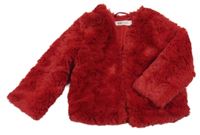 Červená kožešinová podšitá bunda H&M