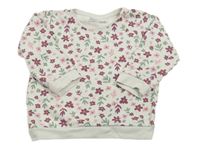 Smetanová mikina s květy a větvičkami Ergee