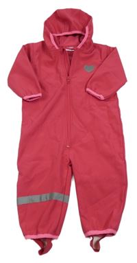 Malinová softshellová kombinéza se srdíčkem a kapucí Ergee