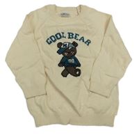 Smetanový svetr s medvídkem so cute