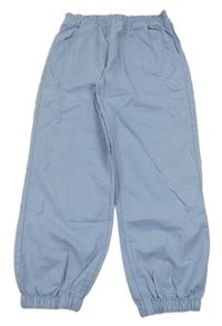 Modrofialové cuff paper bag plátěné kalhoty M&S