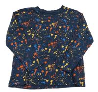 Tmavomodro-barevné skvrnité triko PRIMARK