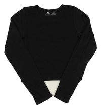 Černé žebrované thermo crop triko F&F