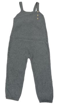 Šedé melírované pletené laclové kalhoty lupilu