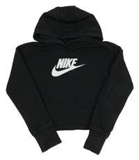 Černá crop mikina s logem a kapucí Nike