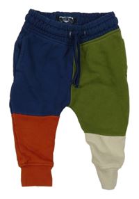 Tmavomodro-khaki-rezavo-světlebéžové tepláky Next