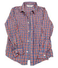 Červeno-námořnicky modro-bílá kostkovaná košile H&M