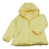 Žlutá prošívaná šusťáková jarní zateplená bunda s kapucí Kiki&Koko