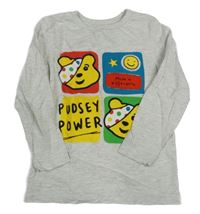 Světlešedé melírované triko s medvídkem Pudsey George