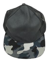 Šedo-army-kostkovaná kšiltovka se síťovinou