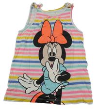 Bílo-barevný pruhovaný top s Minnie C&A