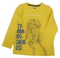 Žluté triko s dinosaurem little kids