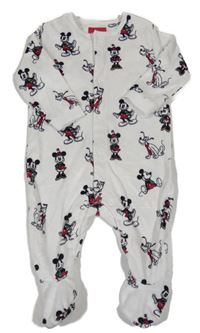 Bílý plyšový overal s Mickey Disney