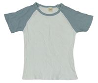 Bílo-modré žebrované tričko 