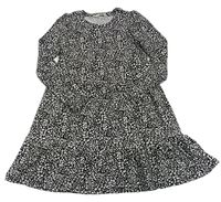 Černo-bílé šaty s leopardím vzorem Primark