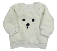 Smetanová chlupatá mikina s medvědem H&M