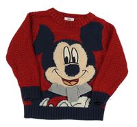 Červený melírovaný svetr s Mickeym George