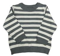 Šedo-bílý pruhovaný svetr Mothercare