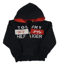 Tmavomodrá propínací mikina s kapucí Tommy Hilfiger