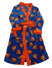 Modrý chlupatý župan s logy Supermana