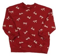 Červená lehká mikina s mašlemi H&M