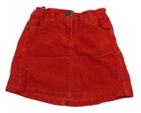 Červená manšestrová sukně Next