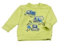 Limetková mikina se stavebními stroji