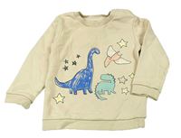 Béžová mikina s dinosaury M&S
