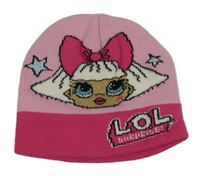 Růžovo-tmavorůžová čepice s L.O.L. Surprise