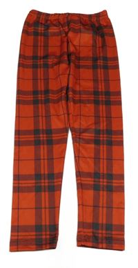 Červeno-černé kostkované legíny Shein