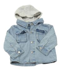 Modrá riflová bunda s teplákovou kapucí Primark