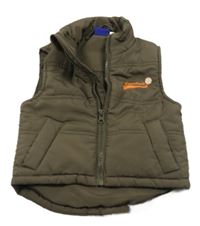 Khaki šusťáková zateplená vesta s míčkem Lupilu