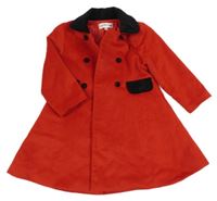 Červený flaušový podšitý kabát