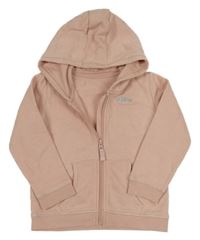 Růžová propínací mikina se srdíčky a kapucí Matalan