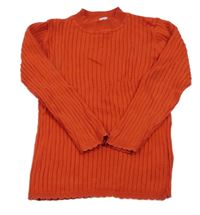 Červený žebrovaný svetr Tu