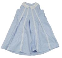 Modro-bílé pruhované šaty s krajkou Shein