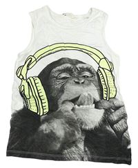 Bílé tílko se šimpanzem H&M